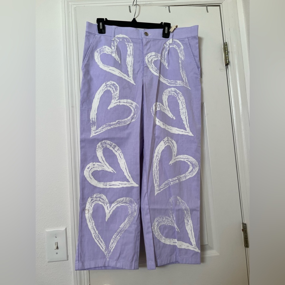 COPY - Urban Outfitters purple and white heart pants